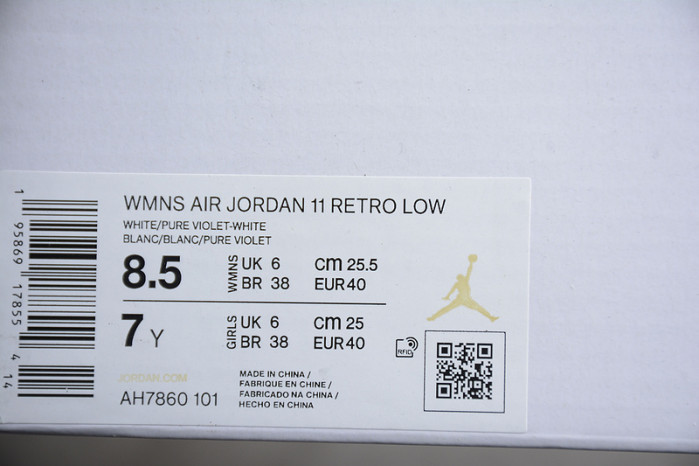 Air Jordan 11 Low Pure Violet AH7860-101