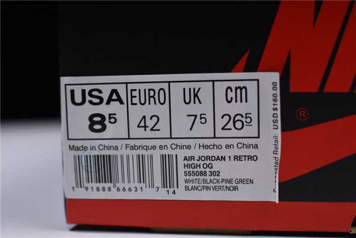 Air Jordan 1 High OG NRG Pine Green/Sail-Black 555088-302