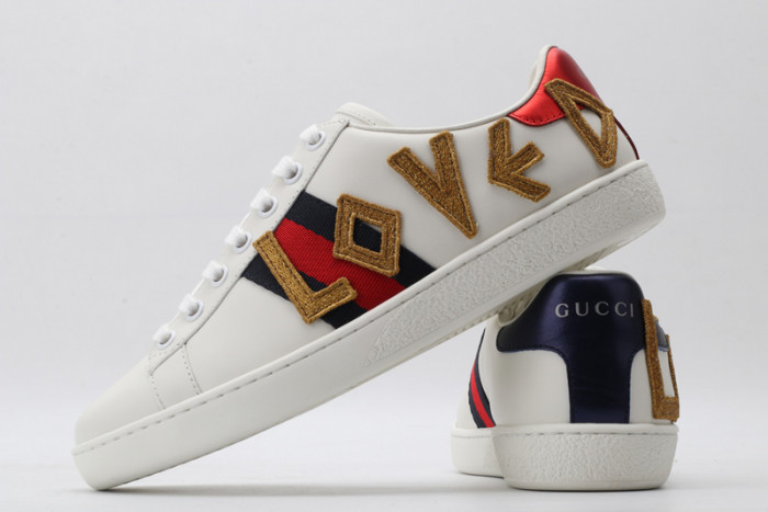 GC ACE EMBROIDERED LOW-TOP SNEAKER WITH LOVED womens 497090 DOPE0 9095