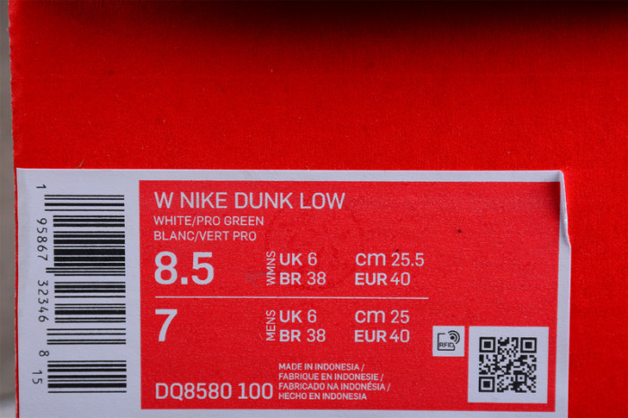 NIKE SB DUNK LOW “VINTAGE GREEN” DQ8580-100