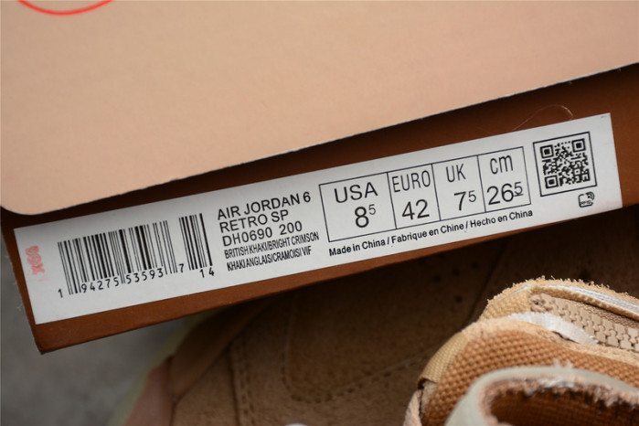 Jordan 6 Retro Travis Scott British Khaki - DH0690-200
