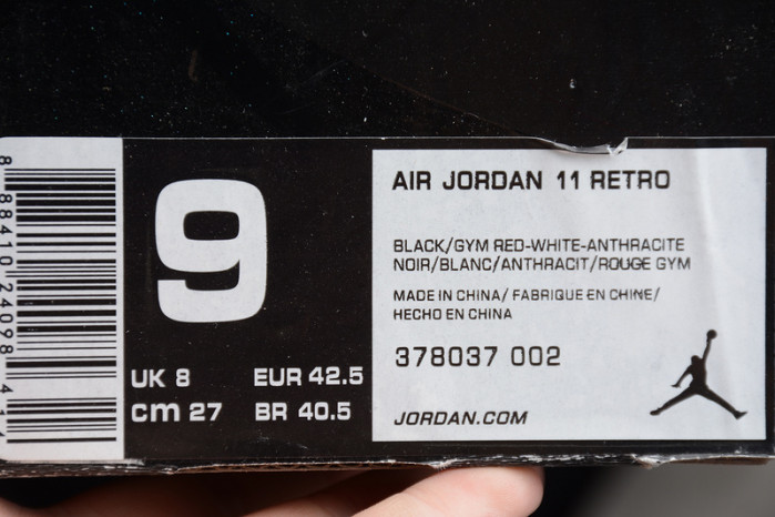 JORDAN 11 RETRO BP "72-10" black mens 378037-002