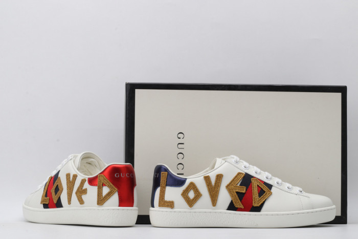 GC ACE EMBROIDERED LOW-TOP SNEAKER WITH LOVED womens 497090 DOPE0 9095