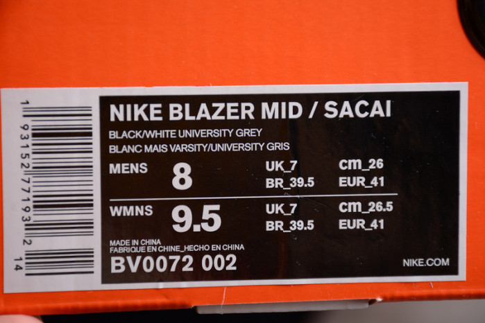 Nike Blazer High sacai white-grey - BV0072-002