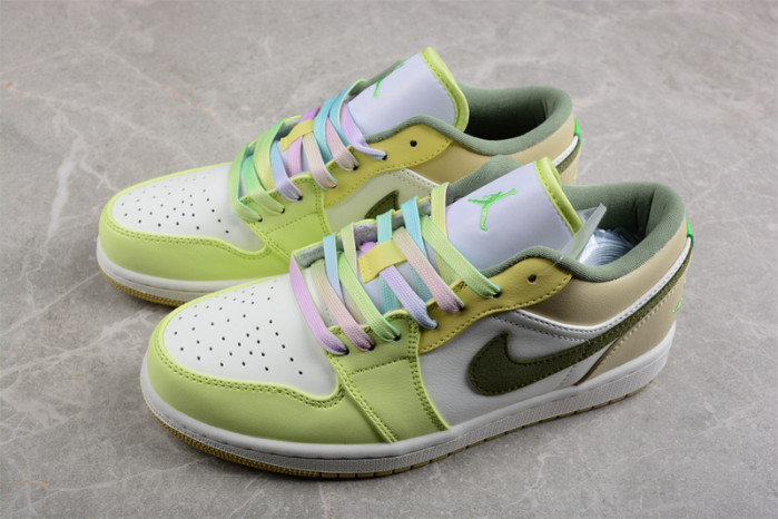 Air Jordan 1 Low Sail White Oil Green FD9906-131